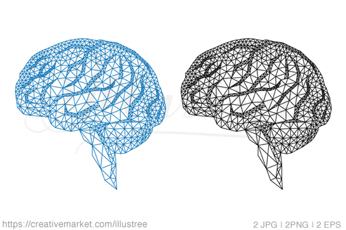 Geometric Human Brain, a Graphic by Illustree