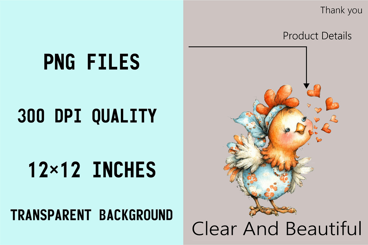 Whimsical Chicken Valentine Clipart, an Illustration by SVGArt (Photo 5 of 8)