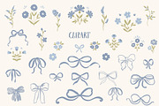 Cottage Dreams patterns, frames, bow, a Pattern Graphic by Cozy pattern shop (Thumbnail 11 of 12)