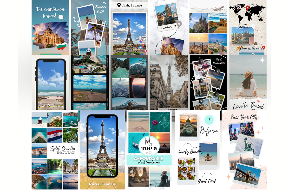 Travel Instagram Reels Templates, a Design Template by GraphiCarola (Photo 8 of 8)