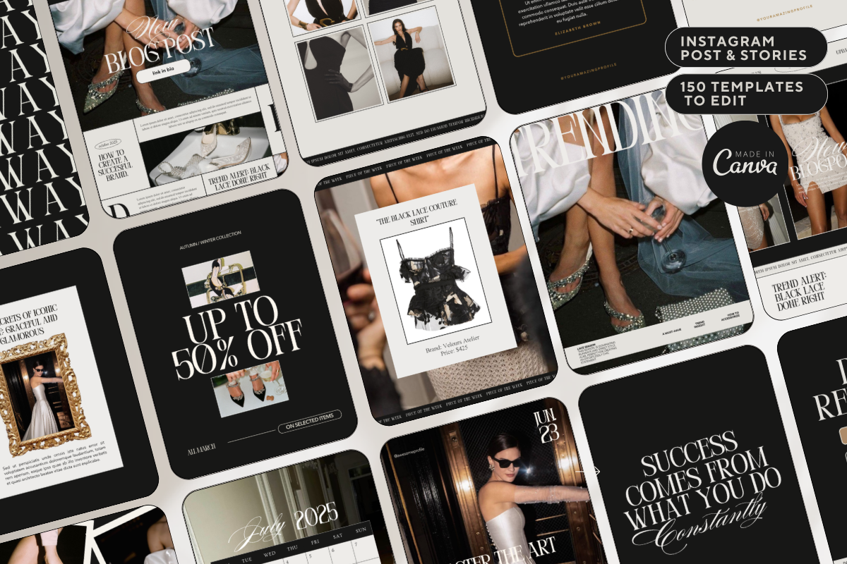 Editorial Instagram Templates, a Social Media Template by Ad Astra Creations (Photo 1 of 6)