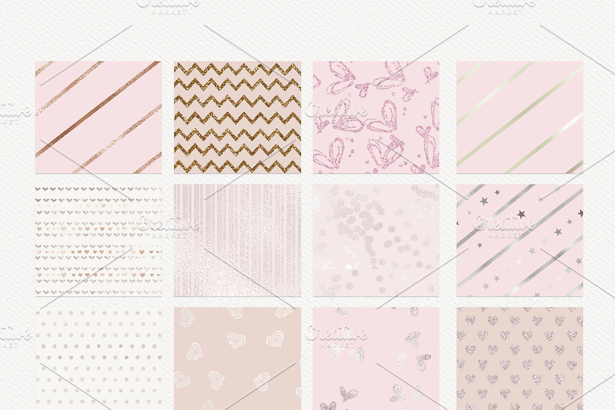 Coquette Valentines Digital Paper, a Pattern Graphic by Photohacklovers (Photo 2 of 9)