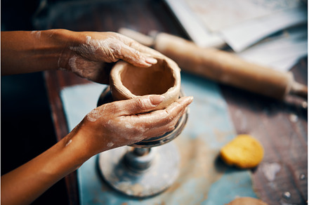 Female artist sculpts crafts with, an Arts & Entertainment Photo by Gladkov photography