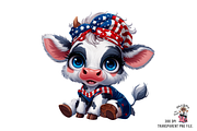 Patriotic Cow with USA Flag 10 PNG, a Graphic by Clipart Bloom (Thumbnail 2 of 11)