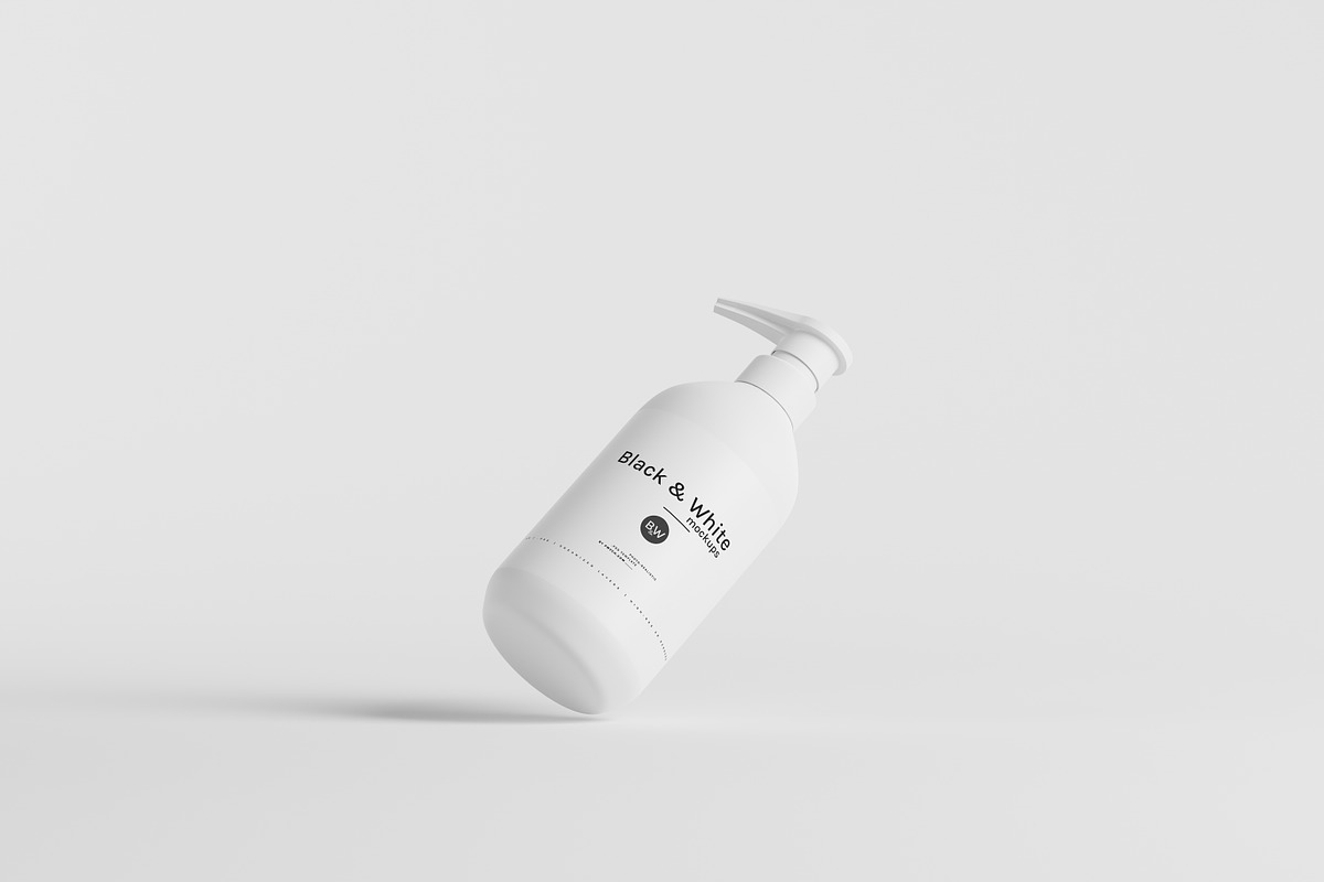 Black & White Mockups - Pump Bottles, a Packaging Mockup by pmvch (Photo 95 of 160)