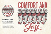 Vintage Comfort And Joy Christmas, a Seasonal Illustration by Libby Wishes (Thumbnail 1 of 4)