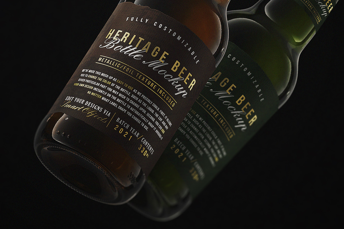 Beer Bottle Mockup V2, an Advertising Mockup by HexenDesigns (Photo 1 of 13)
