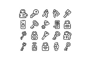 Keys, locks, and security system, a Technology Illustration by pikepicture