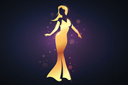 Gold Silhouette Of A Graceful Women, a Person Illustration by Black White Mouse Design (Thumbnail 1 of 3)
