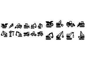 Various construction equipment icons, an Illustration by ZinetroN