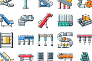 Conveyor belt systems icons for, an Object Graphic by pikepicture (Thumbnail 3 of 3)