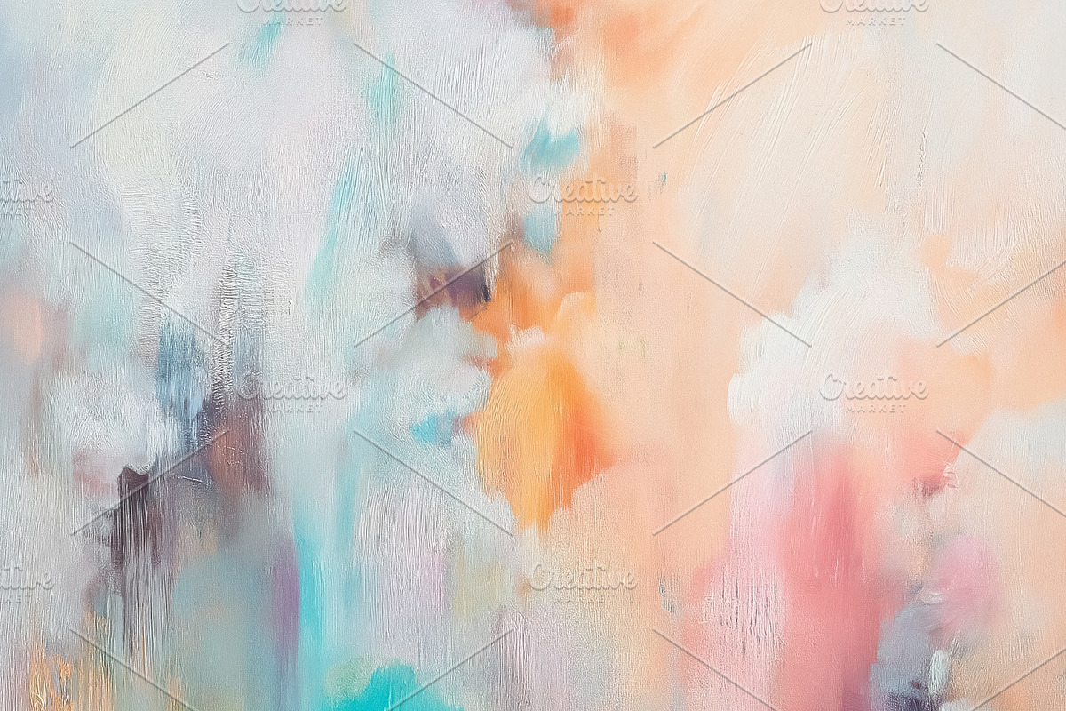 Abstract pastel painting representing dreamlike clouds and soft, a Decorative Illustration by Studio ANNA