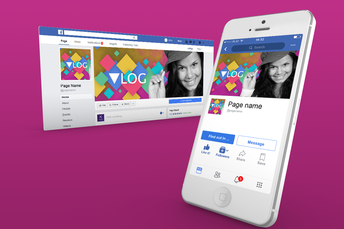 Vlog hero facebook cover template, a Social Media Template by NeptuneDesign (Photo 1 of 4)