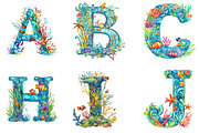 Ocean Alphabet Sublimation Clipart P, an Illustration by DreamArtGraphic (Thumbnail 2 of 4)