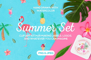 Tropical Summer Clip Art Set