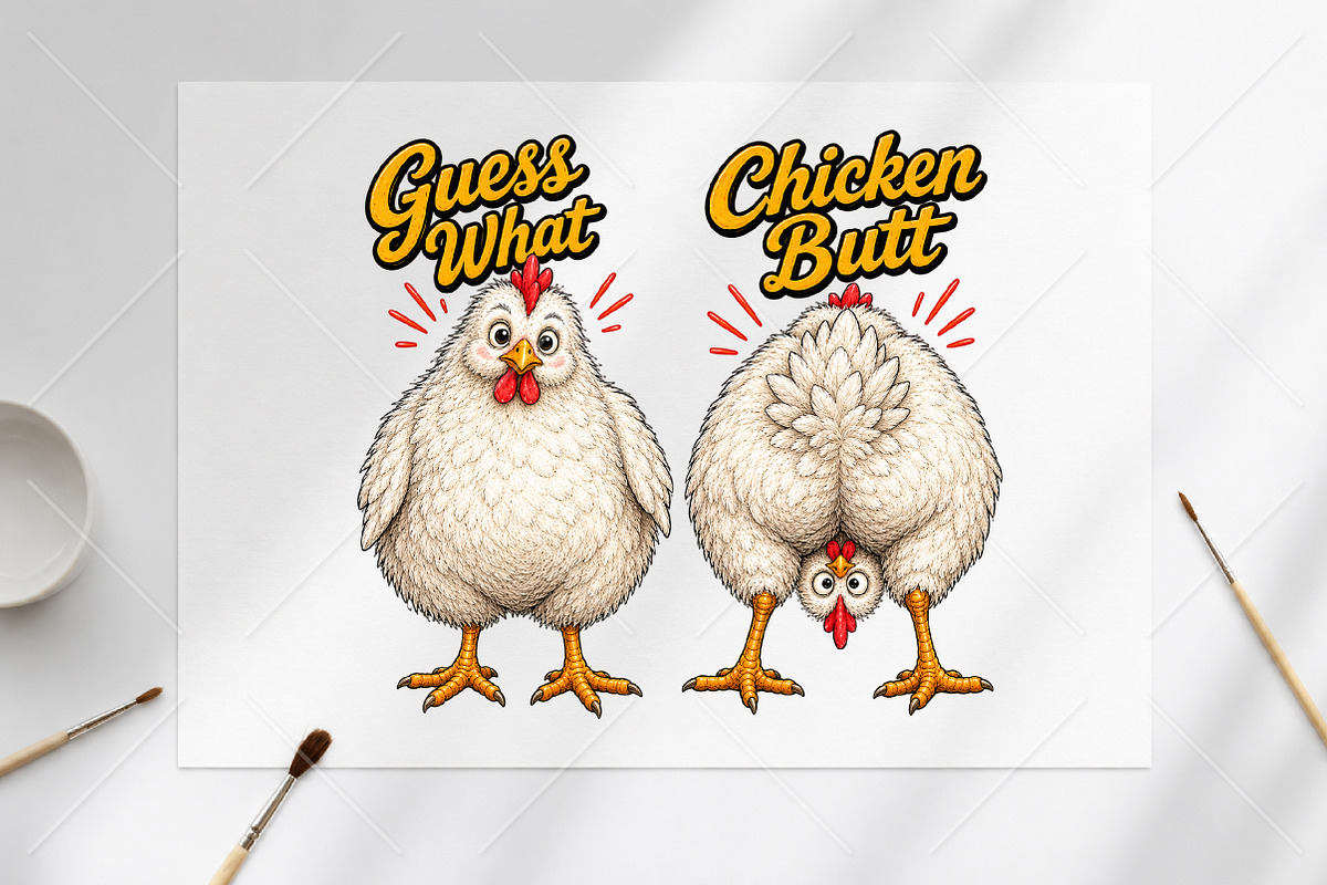 Funny Guess What Chicken Butt Design, a Seasonal Illustration by Canvas Craft (Photo 6 of 6)