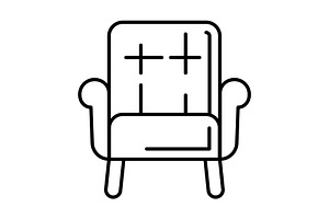 Soft chair icon., an Outline Icon by incomible