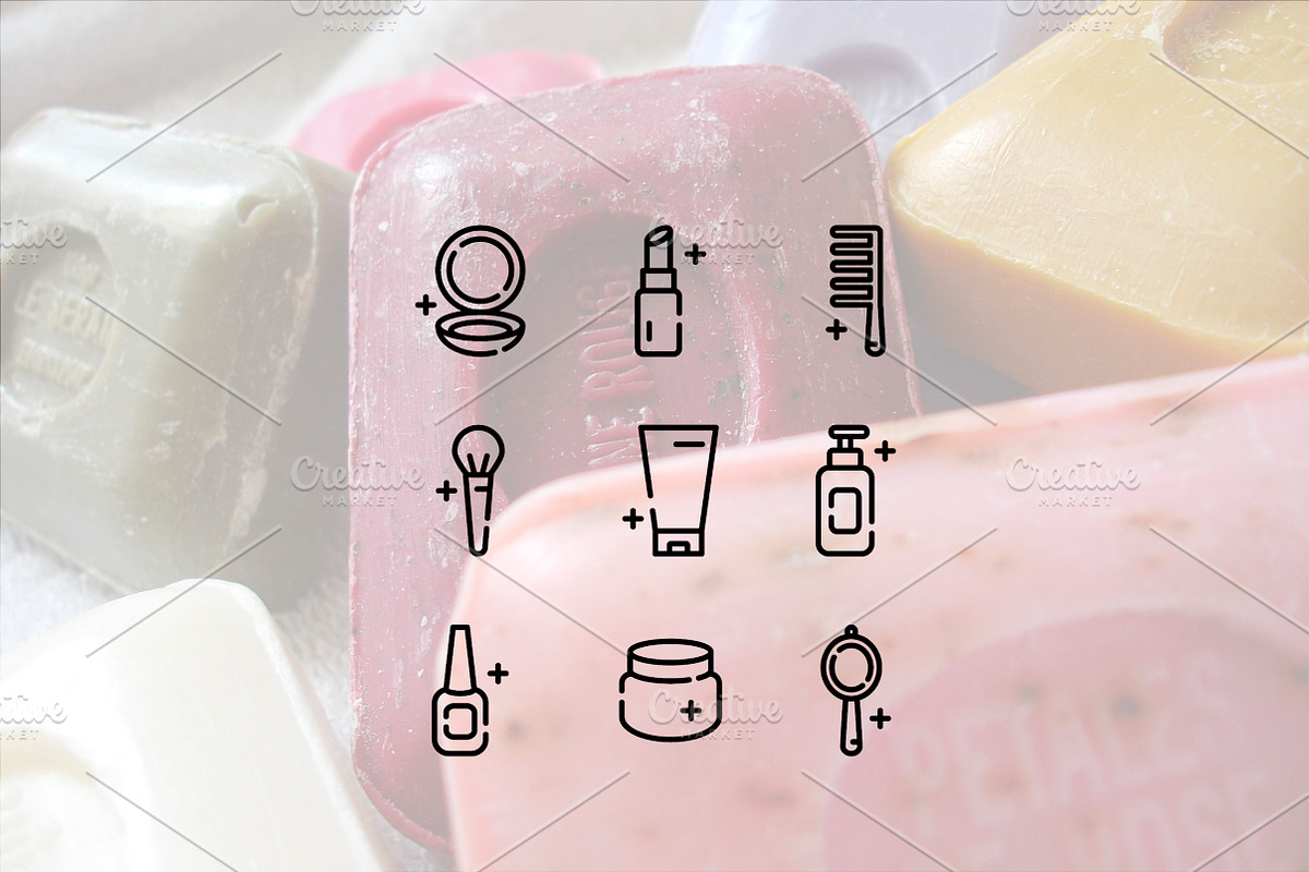 Beauty and Self-Care Line Icons Set, an Outline Icon by Lyolya Profitrolya (Photo 2 of 2)