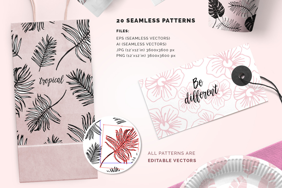 Tropical Seamless Patterns, a Pattern Graphic by Youandigraphics (Photo 2 of 13)