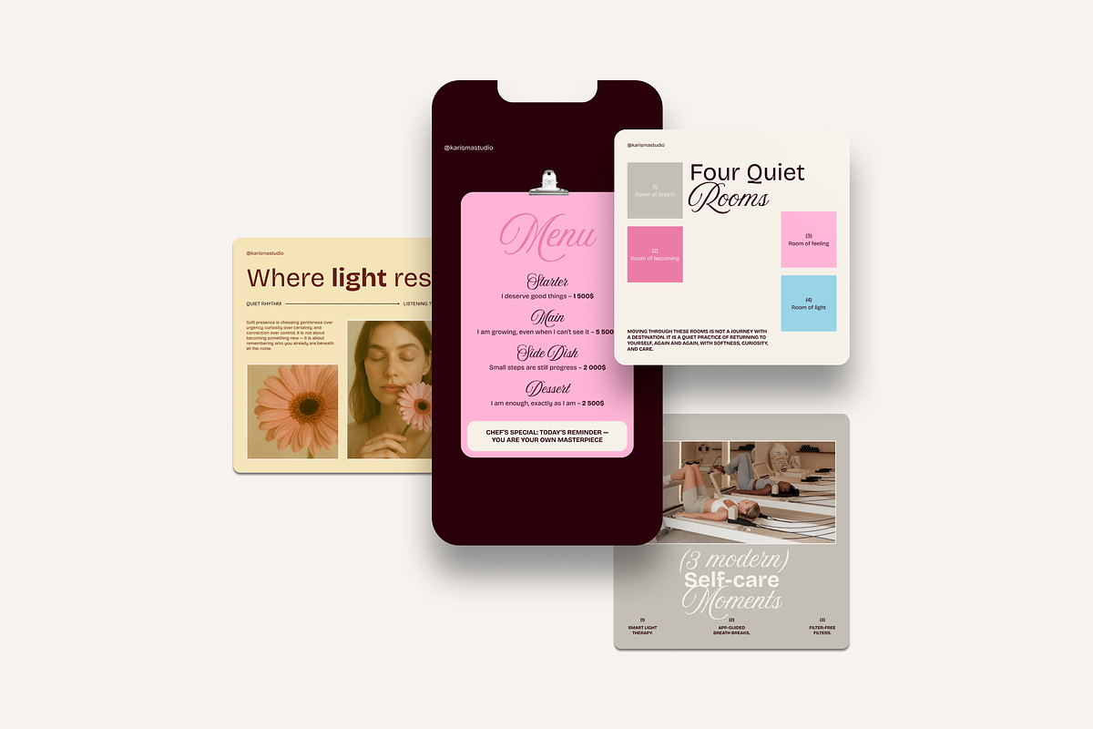 Self-Care Instagram Canva Templates, a Social Media Template by Karisma Studio (Photo 5 of 10)