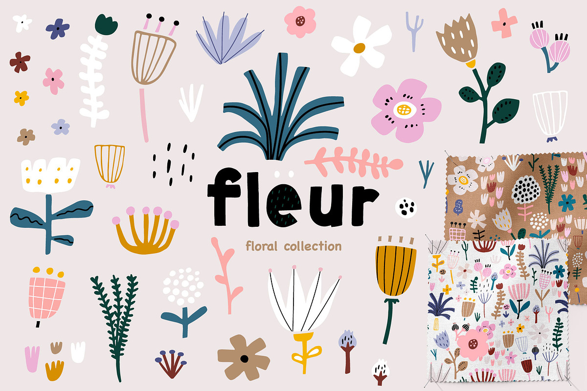The Fleur blossom collection, a Pattern Graphic by solmariart (Photo 1 of 12)