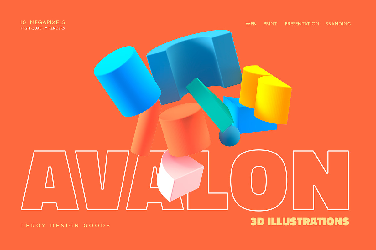 AVALON 3D Abstract Shapes v5, an Illustration by LEROY Design (Photo 6 of 9)