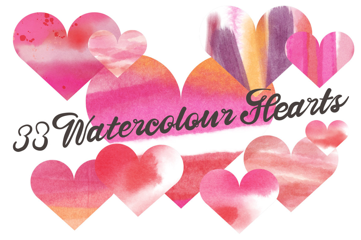 Watercolor Hearts