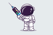 Cute Astronaut Holding Injection, a Healthcare Illustration by Catalyst Labs (Thumbnail 1 of 3)