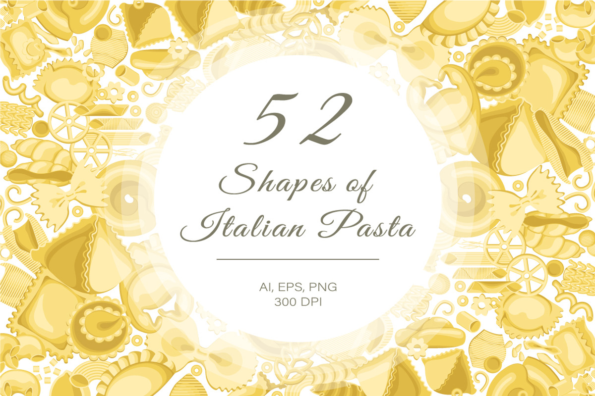 Big set of Illustrated Italian pasta, an Object Graphic by Yummy (Photo 1 of 12)