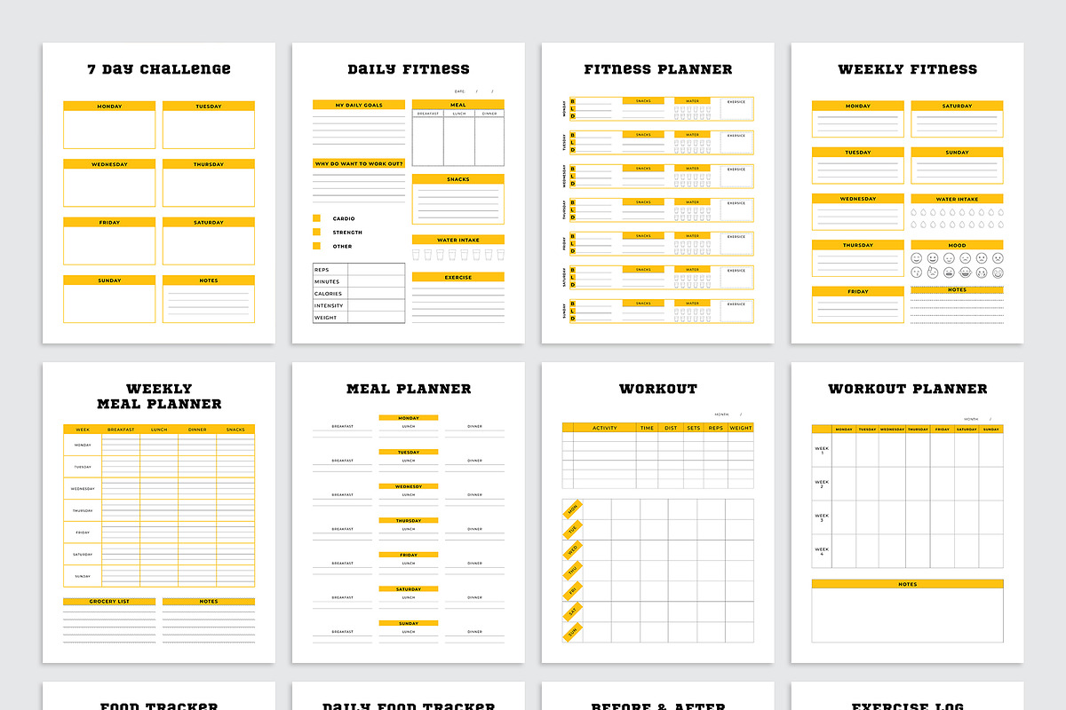 Healthy Lifestyle & Fitness Planner, a Stationery Template by Amit Debnath (Photo 3 of 7)