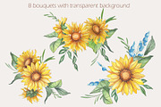 Sunflower watercolour collection., a Decorative Illustration by DamriNa art (Thumbnail 3 of 10)
