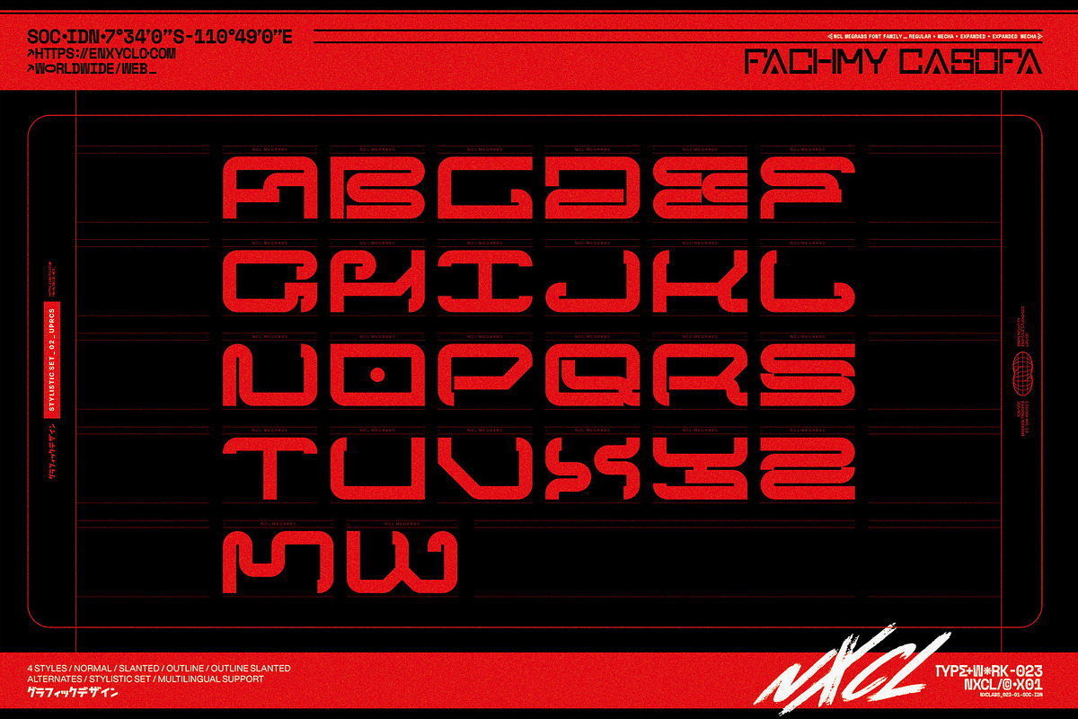 NCL Megrabs Font Family, a Sans Serif Font by Enxyclo Studio (Photo 15 of 19)