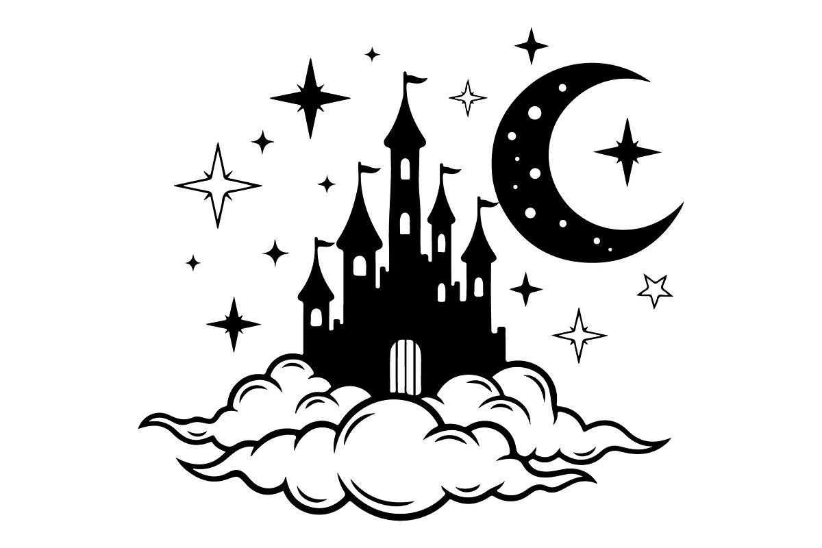 Fantasy Castle Cloud Moon Bundle, an Object Illustration by Gaye Art (Photo 17 of 30)