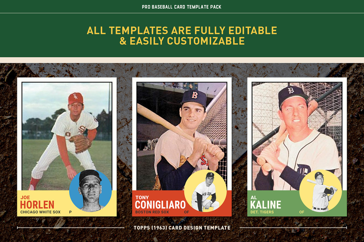 1960's Pro Baseball Card Templates, a Card Template by Chris Weibring (Photo 5 of 11)