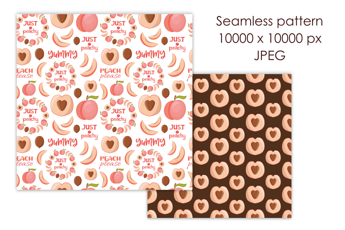 Peach set vector flat style, a Food Illustration by Whimsy Brush Studio (Photo 6 of 9)