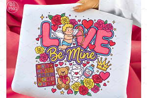 Love Be Mine Cupid,Valentine Png, an Illustration by Libby Wishes