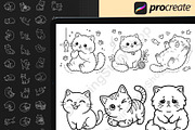 130 Kawaii Cat Procreate Stamps, a Brush Add-On by DrawingStoryShop (Thumbnail 3 of 12)