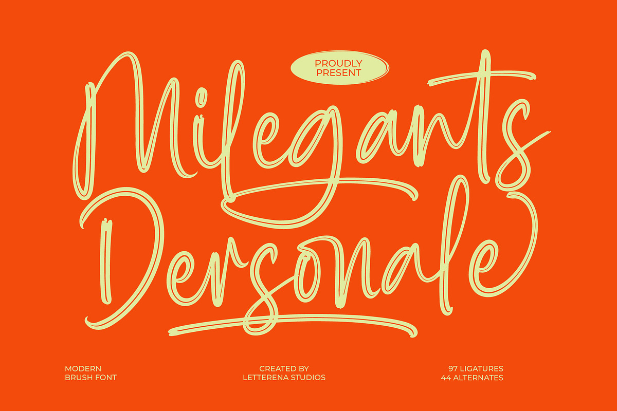 Milegants Dersonale Modern Brush, a Script Font by Letterena Studios Script (Photo 1 of 20)