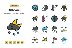 Forecast Color Icons, an Icon by Spacepixel Creative