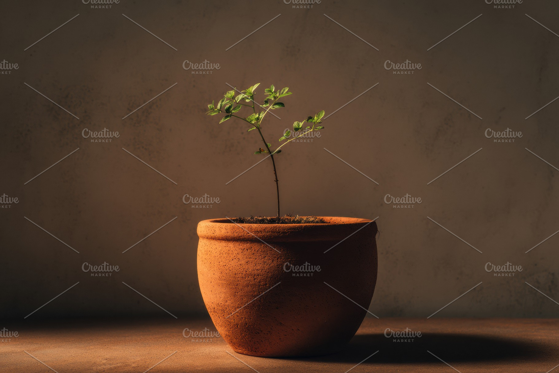 A Small Plant Growing in a Pot, a Nature Photo by Virgo Studio