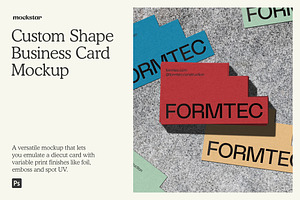 Custom Shape Business Card Mockup