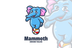 Mammoth Ball Mascot Cartoon Logo Des, a Branding & Logo Template by VectorCraft