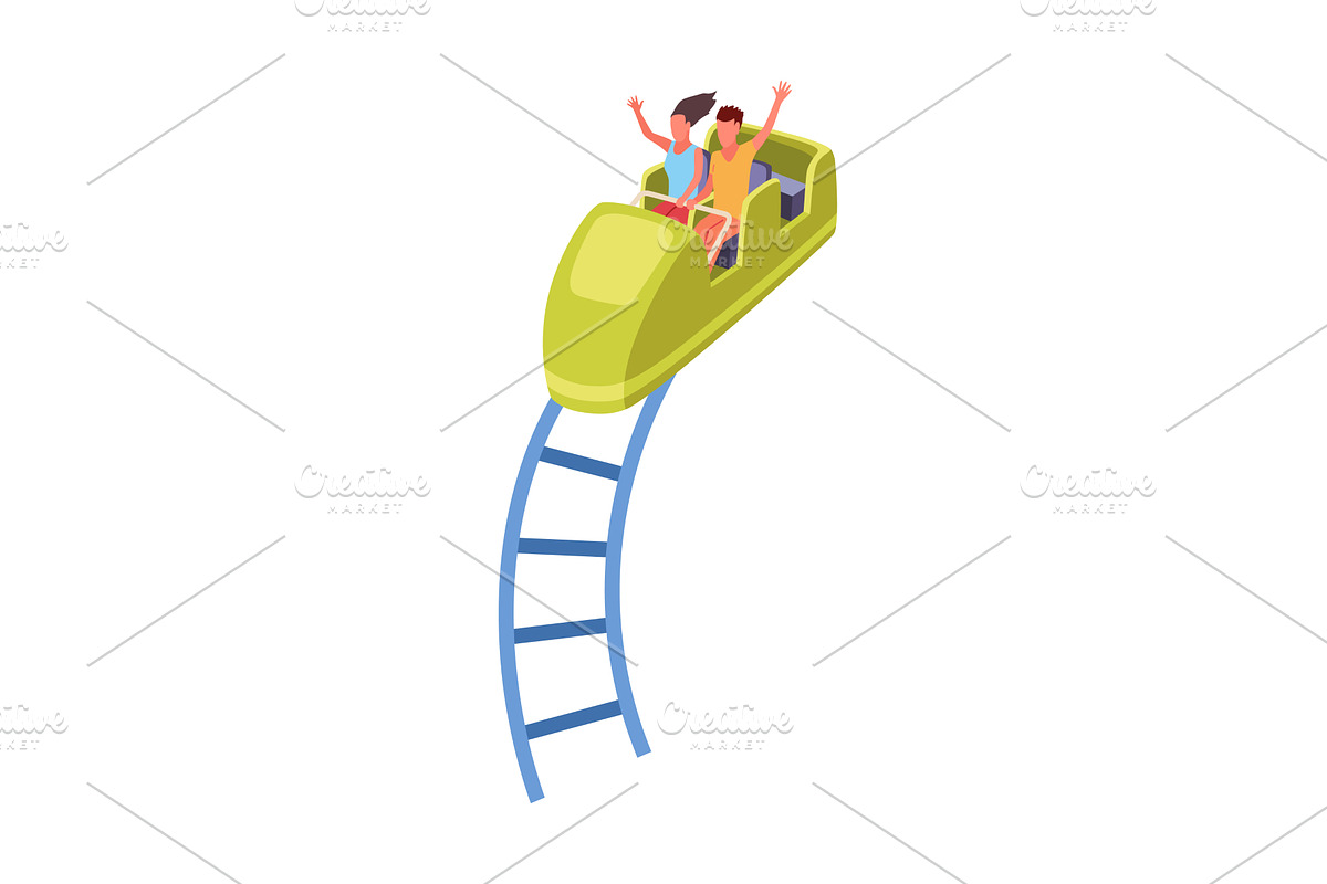 Roller coaster happy people, a Sport Illustration by Things for designers