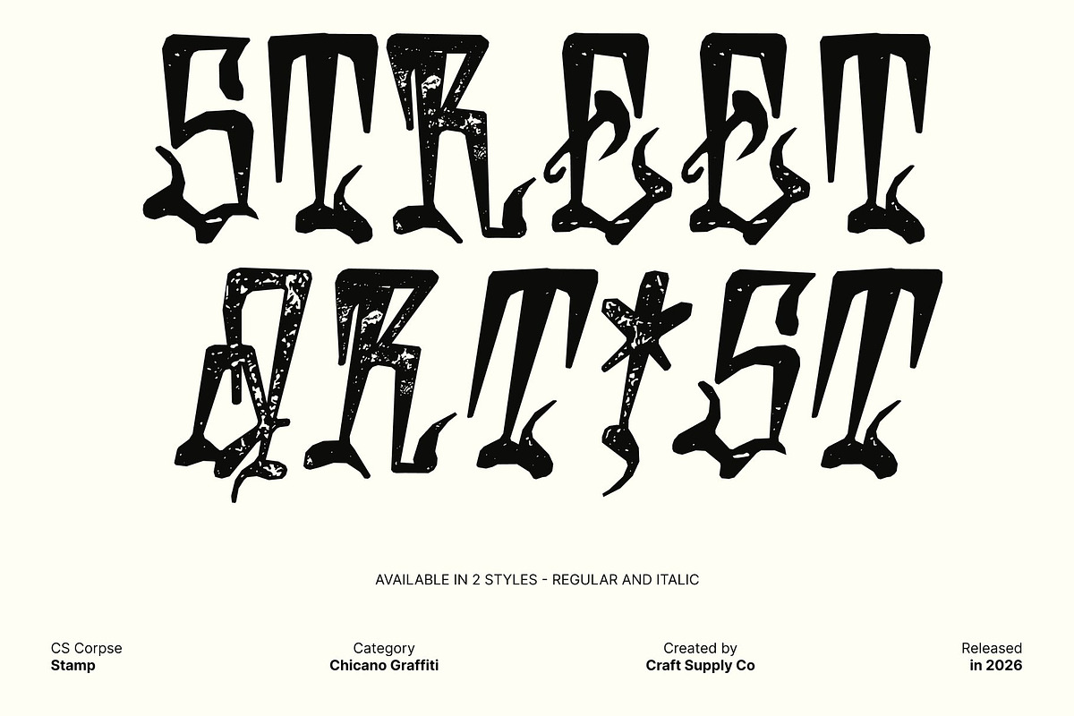 CS Corpse Stamp, a Sans Serif Font by Craft Supply Co. (Photo 2 of 8)