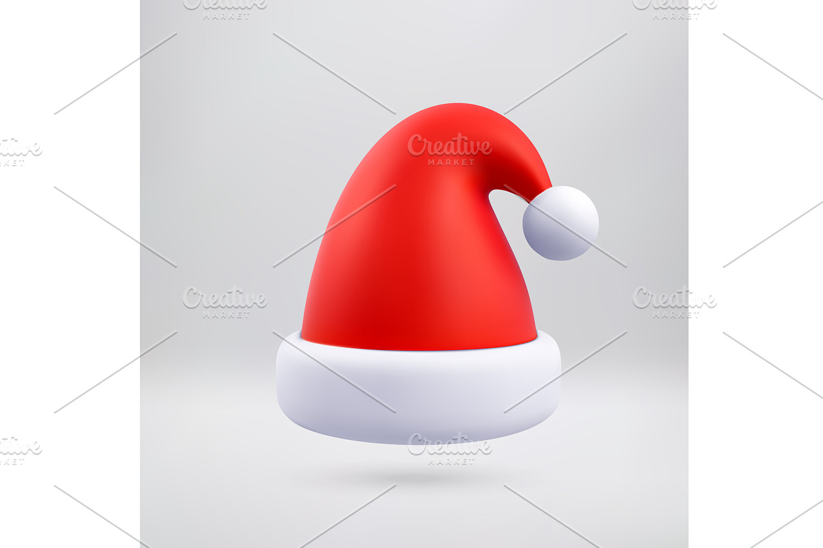 3D Red Santa hat with white pompom, an Object Illustration by Abscent