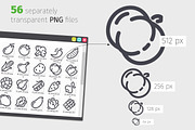 Vegetable Line Icons Set, an Outline Icon by Voysla's Shop (Thumbnail 3 of 4)
