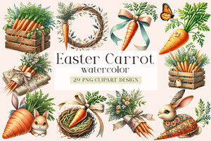 Easter Carrot Clipart, an Illustration by DreamArtGraphic