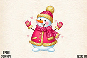 Cute Leopard Snowman Glitter Png, an Illustration by Designworld (Thumbnail 1 of 5)