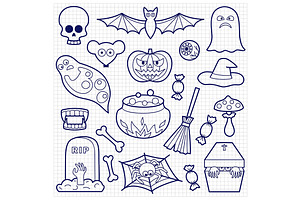 Halloween Coloring Set Pattern