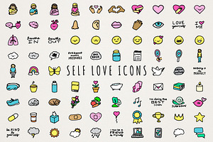 Self Love Icons Clipart Set